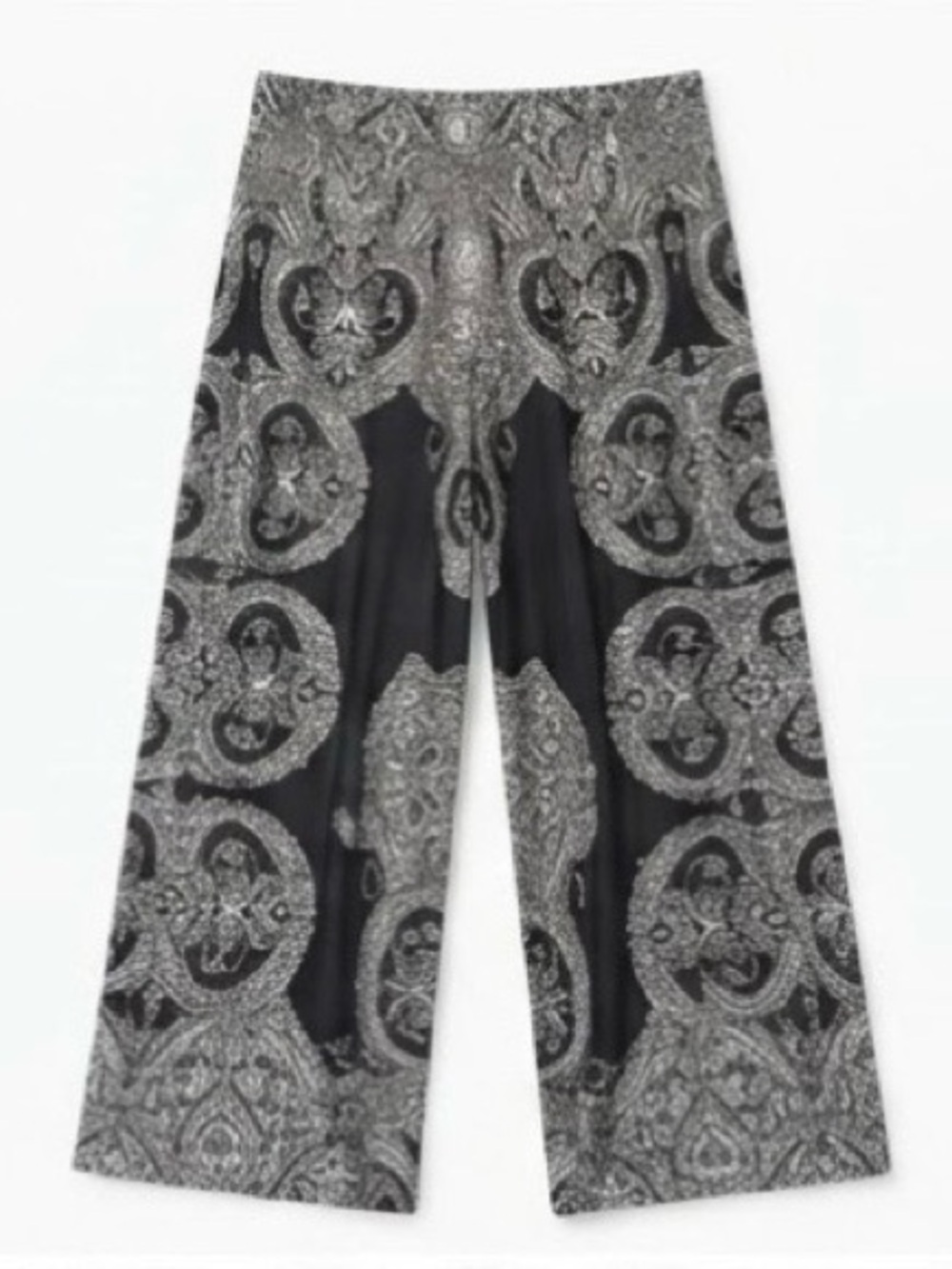 INC International Concepts Black White Paisley Wide Leg Lounge Pants (Size S)
